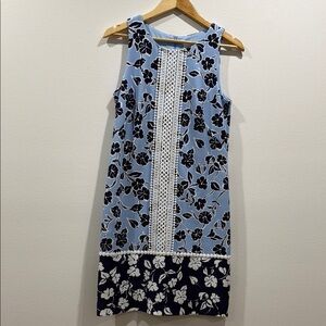 Eliza J Floral Sleeveless Dress with Lace Detail